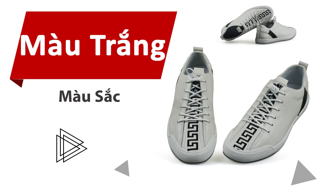 Giày thể thao nam màu trắng nhập khẩu